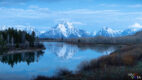 Blue Hour at Oxbow Bend in Grand Teton NP, Wyoming, USA