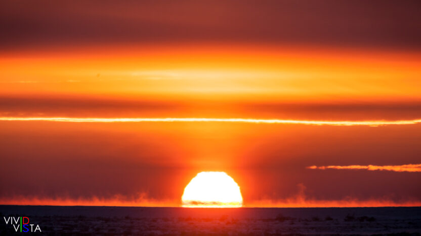 The sun sets over the frozen Hudson Bay in Wapusk NP, Manitoba, Canada IMG_2444-c1_vividvista