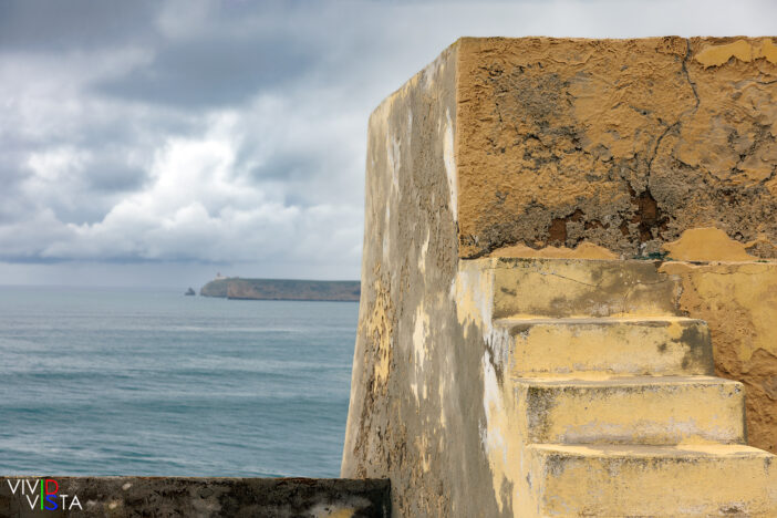 Fortaleza de Sagres overlooking Farol do Cabo de São Vicente, Algarve, Portugal